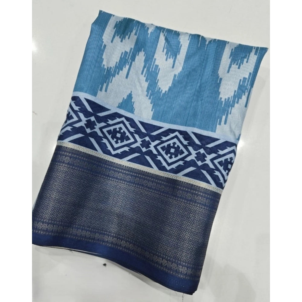 Charming Women's Cotton Silk Printed Saree With Blouse Piece