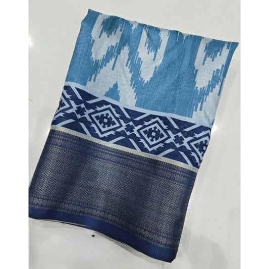 Charming Women's Cotton Silk Printed Saree With Blouse Piece