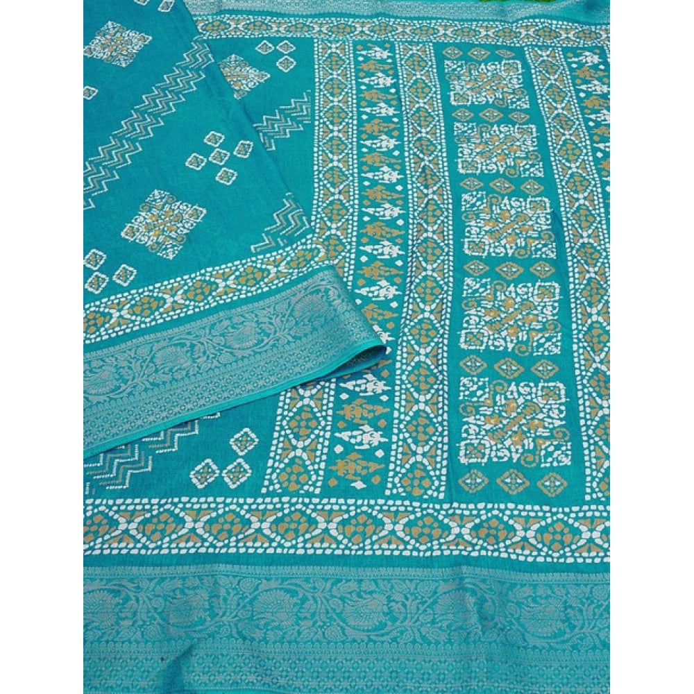 Charming Women's Cotton Silk Printed Saree With Blouse Piece