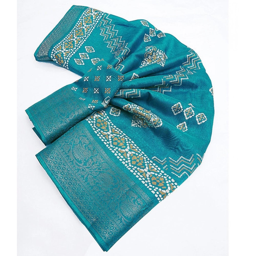 Charming Women's Cotton Silk Printed Saree With Blouse Piece