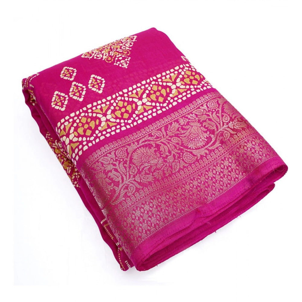 Charming Women's Cotton Silk Printed Saree With Blouse Piece