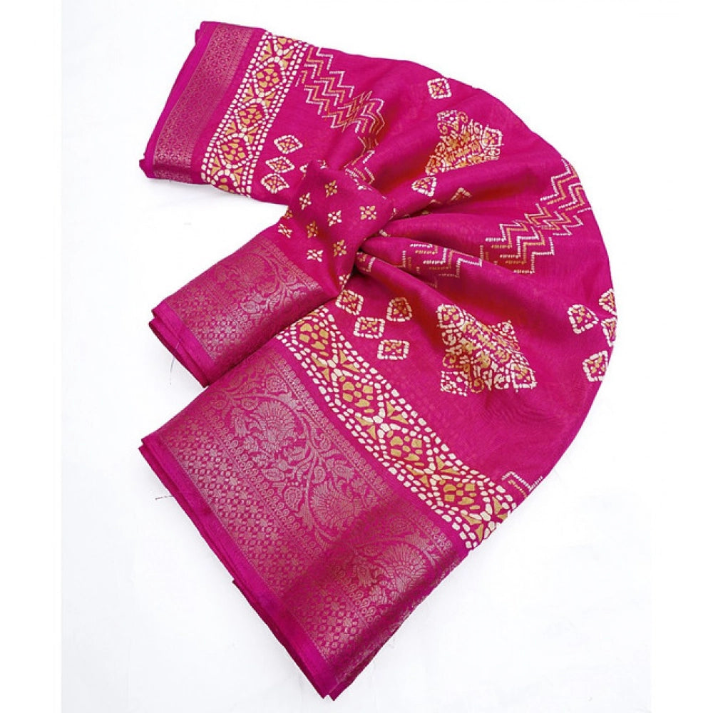 Charming Women's Cotton Silk Printed Saree With Blouse Piece
