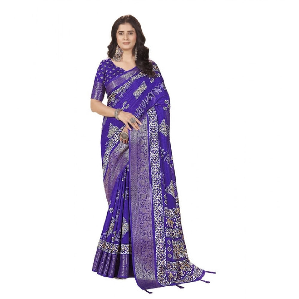 Charming Women's Cotton Silk Printed Saree With Blouse Piece