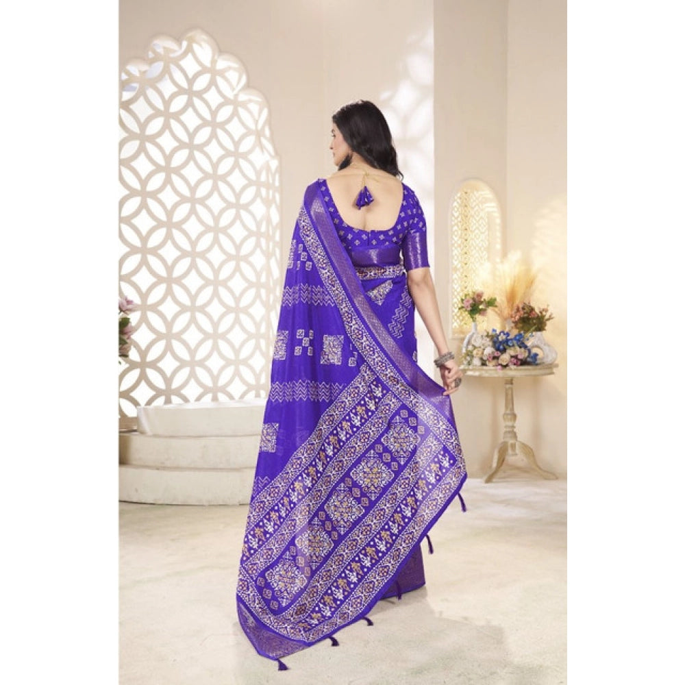 Charming Women's Cotton Silk Printed Saree With Blouse Piece
