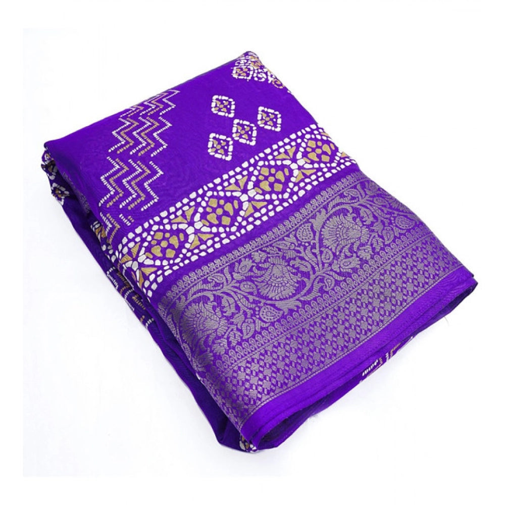 Charming Women's Cotton Silk Printed Saree With Blouse Piece
