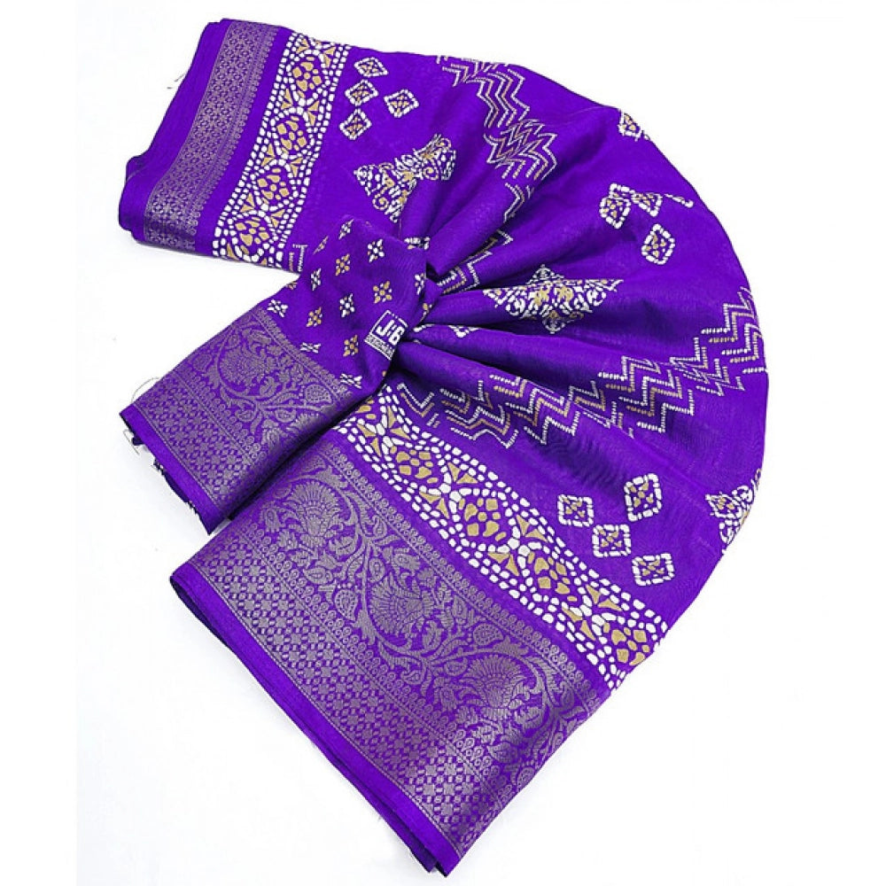 Charming Women's Cotton Silk Printed Saree With Blouse Piece
