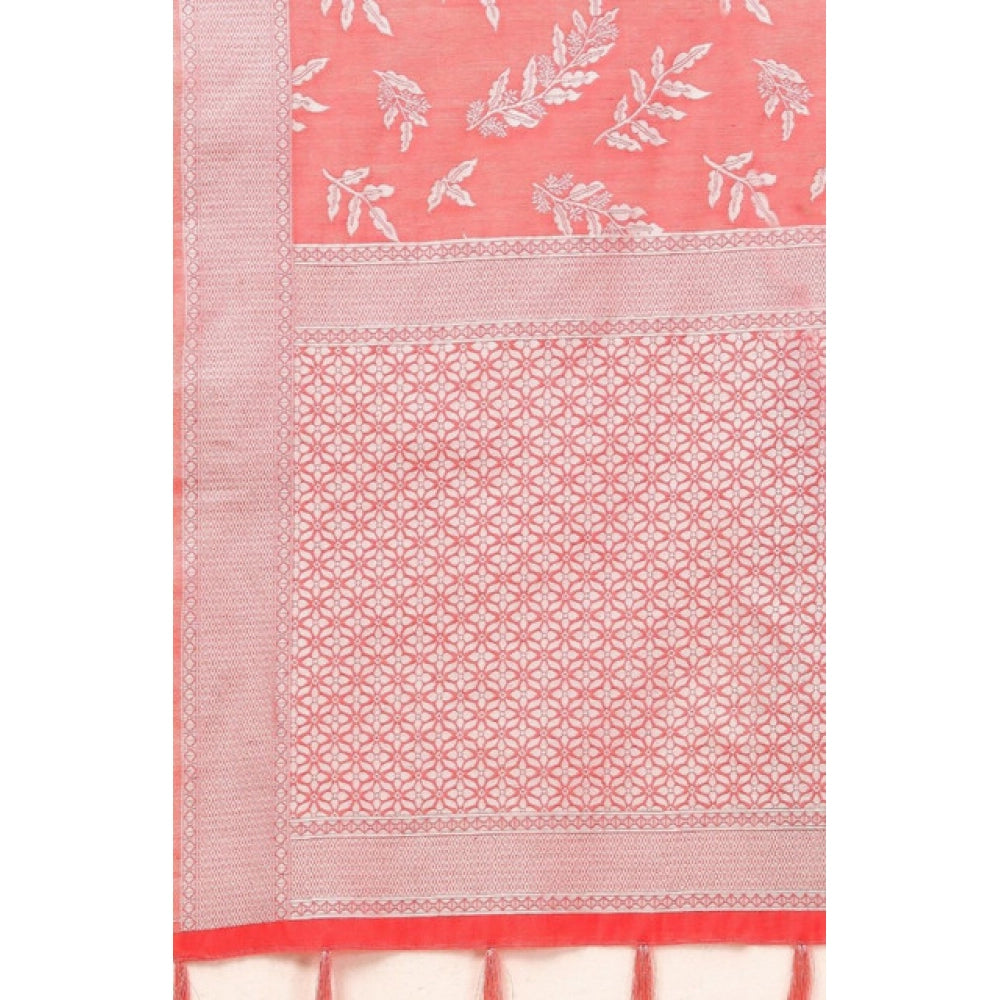 Awesome Women's Art Silk Jacquard Printed Saree With Blouse Piece