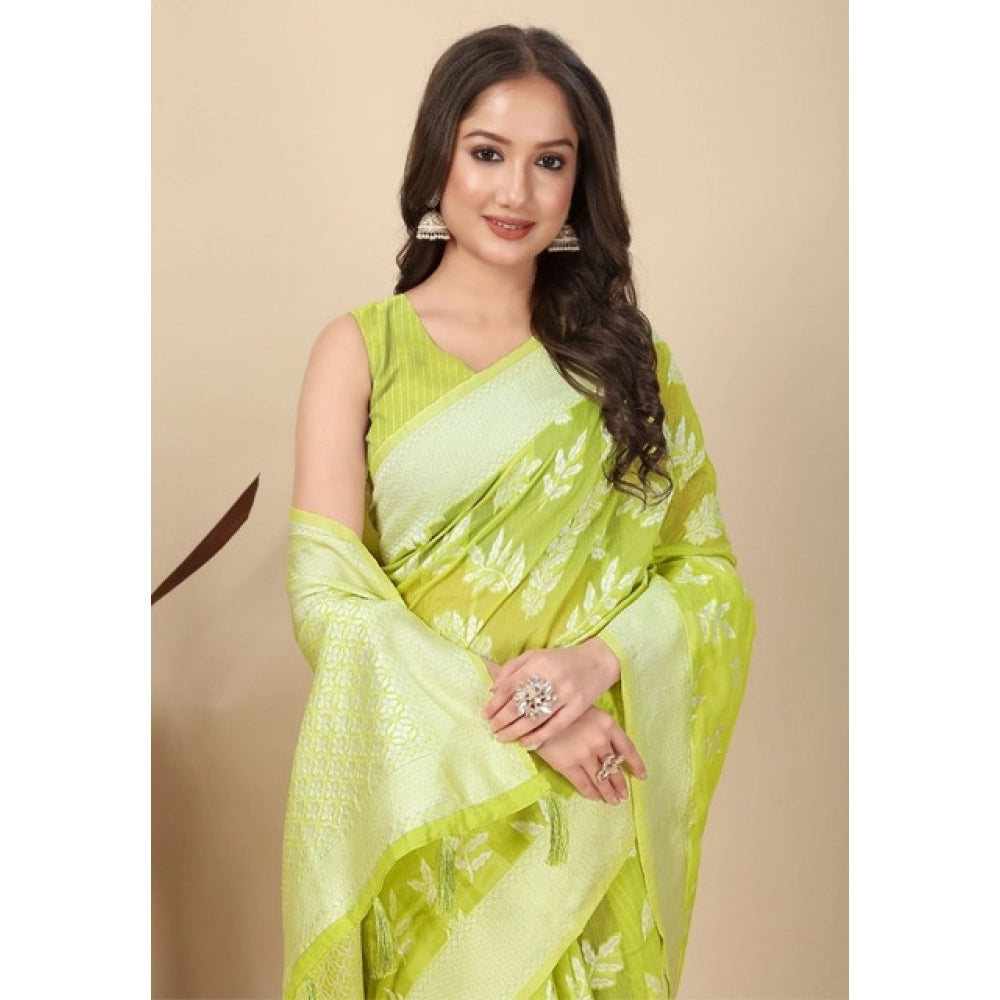 Awesome Women's Art Silk Jacquard Printed Saree With Blouse Piece