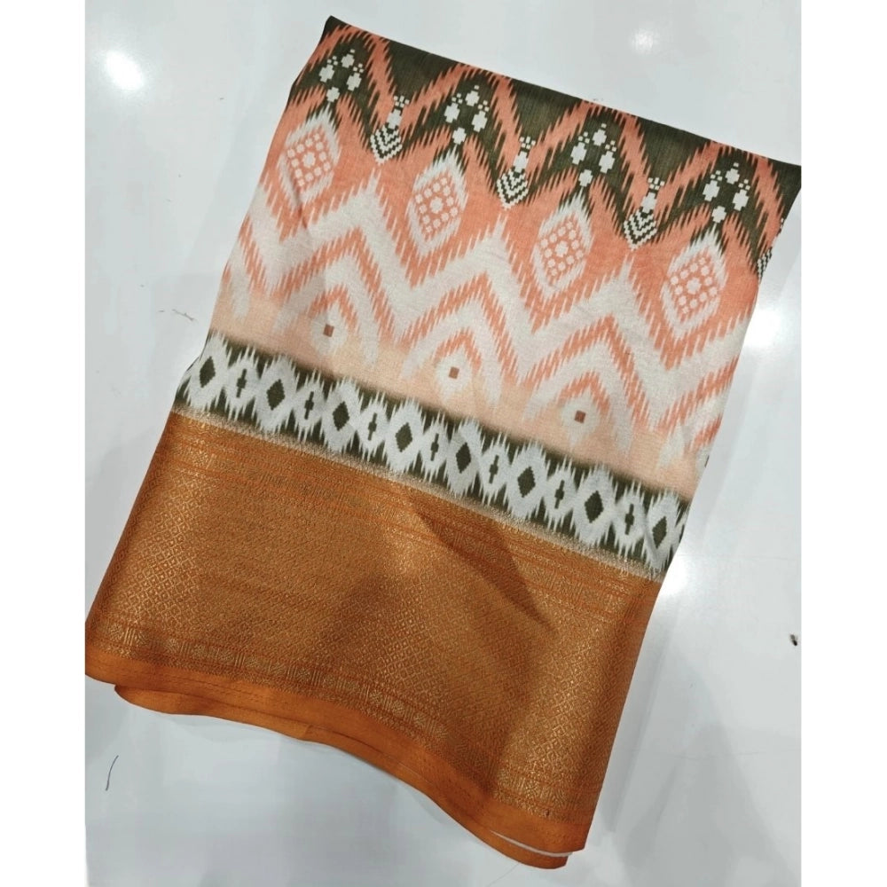 Charming Women's Cotton Silk Printed Saree With Blouse Piece