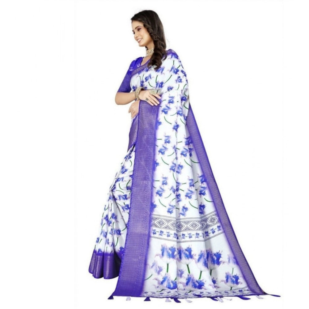 Exclusive Women's Cotton Silk Floral Printed Saree With Blouse Piece