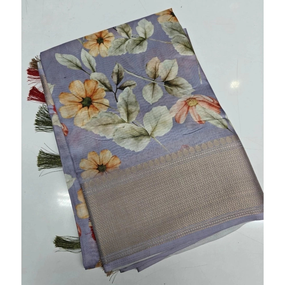 Exclusive Women's Cotton Silk Floral Printed Saree With Blouse Piece