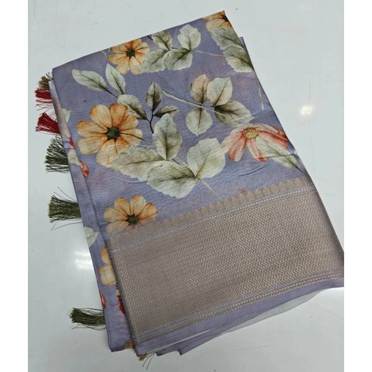 Exclusive Women's Cotton Silk Floral Printed Saree With Blouse Piece