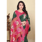 Astonishing Women's Cotton Blend Floral Printed Saree With Blouse Piece
