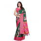 Astonishing Women's Cotton Blend Floral Printed Saree With Blouse Piece