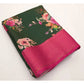 Astonishing Women's Cotton Blend Floral Printed Saree With Blouse Piece