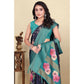 Astonishing Women's Cotton Blend Floral Printed Saree With Blouse Piece