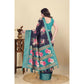Astonishing Women's Cotton Blend Floral Printed Saree With Blouse Piece
