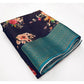 Astonishing Women's Cotton Blend Floral Printed Saree With Blouse Piece