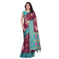 Astonishing Women's Cotton Blend Floral Printed Saree With Blouse Piece