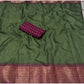 Embellished Women's Cotton Blend Checkered Saree With Blouse Piece