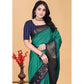 Embellished Women's Cotton Blend Checkered Saree With Blouse Piece