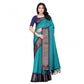 Embellished Women's Cotton Blend Checkered Saree With Blouse Piece