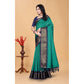 Embellished Women's Cotton Blend Checkered Saree With Blouse Piece