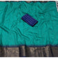 Embellished Women's Cotton Blend Checkered Saree With Blouse Piece