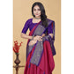 Embellished Women's Cotton Blend Checkered Saree With Blouse Piece