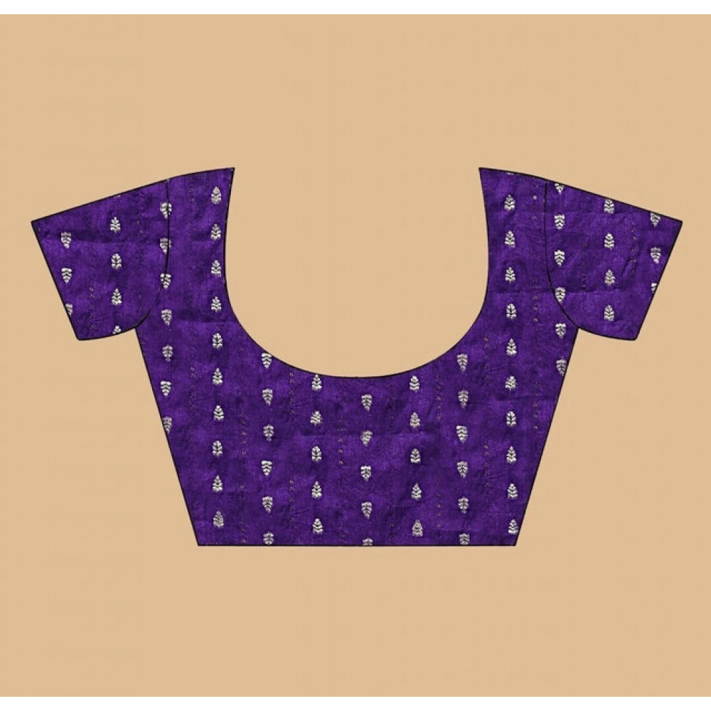 Embellished Women's Cotton Blend Checkered Saree With Blouse Piece