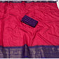 Embellished Women's Cotton Blend Checkered Saree With Blouse Piece