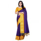 Embellished Women's Cotton Blend Checkered Saree With Blouse Piece
