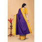 Embellished Women's Cotton Blend Checkered Saree With Blouse Piece