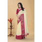 Embellished Women's Cotton Blend Checkered Saree With Blouse Piece