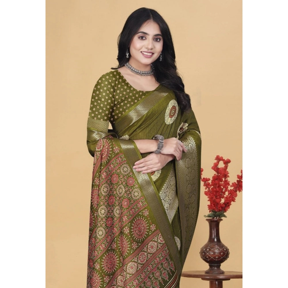 Superior Women's Art Silk Printed Saree With Blouse Piece
