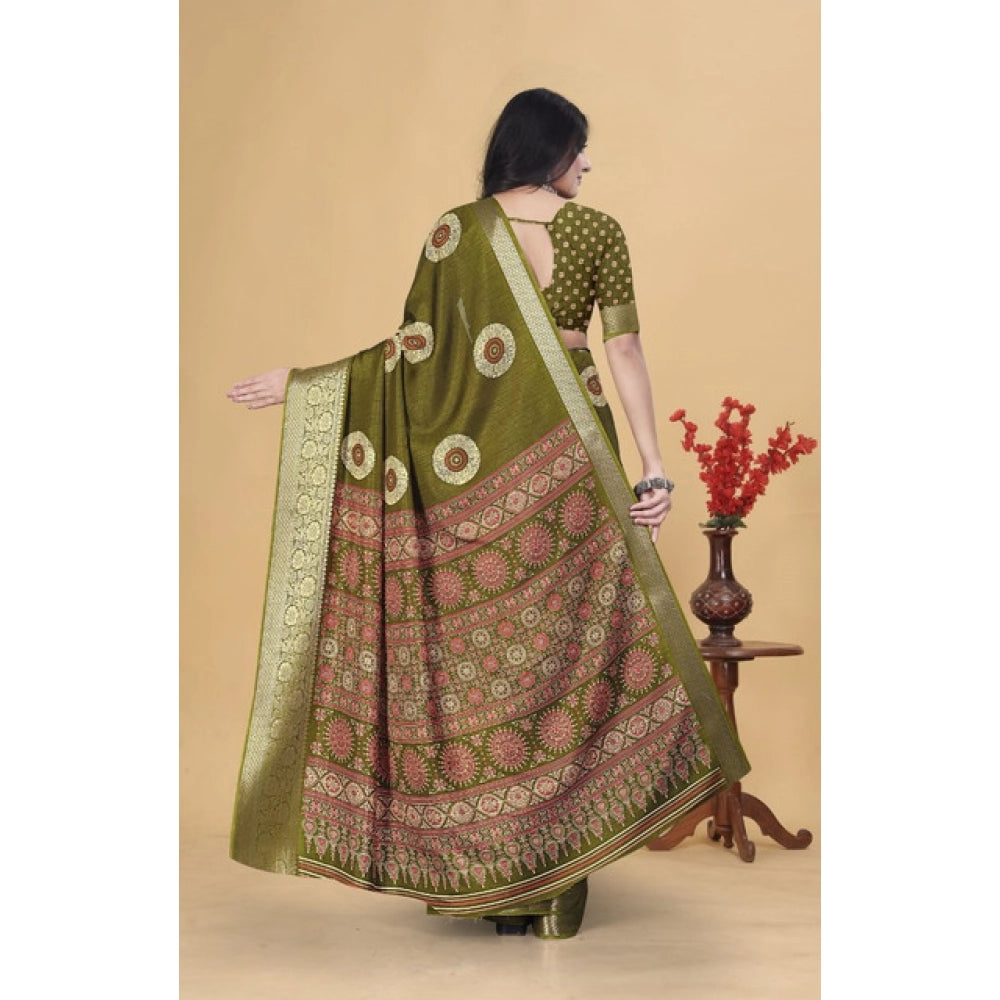 Superior Women's Art Silk Printed Saree With Blouse Piece