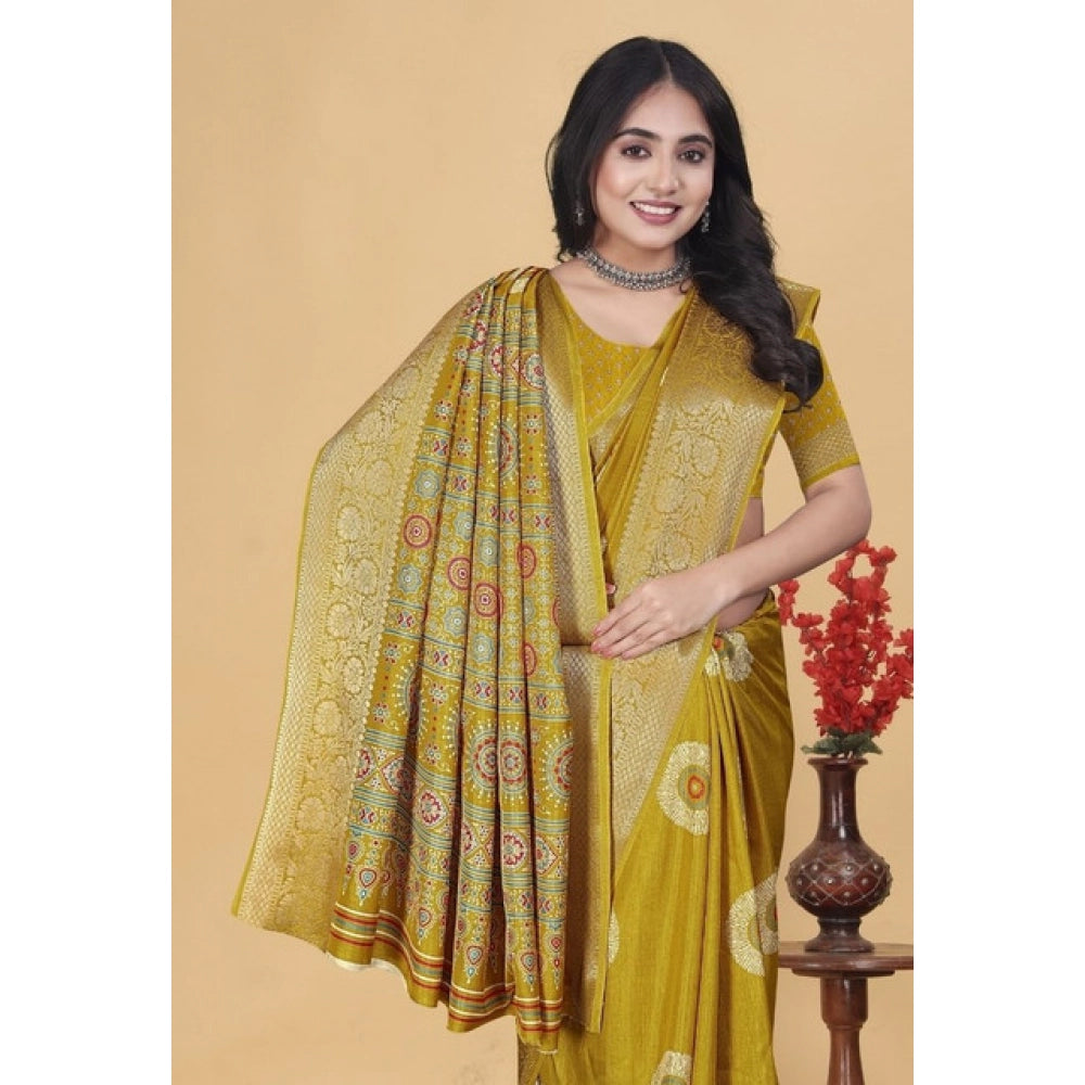 Superior Women's Art Silk Printed Saree With Blouse Piece