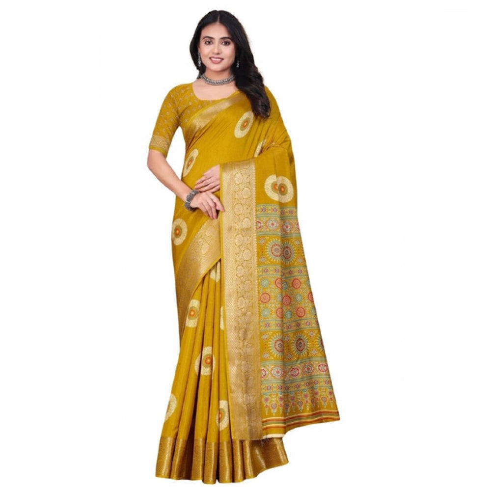 Superior Women's Art Silk Printed Saree With Blouse Piece