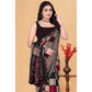 Facinating Women's Dupion Silk Block Printed Saree With Blouse Piece