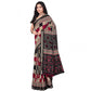 Facinating Women's Dupion Silk Block Printed Saree With Blouse Piece