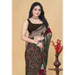 Facinating Women's Dupion Silk Block Printed Saree With Blouse Piece