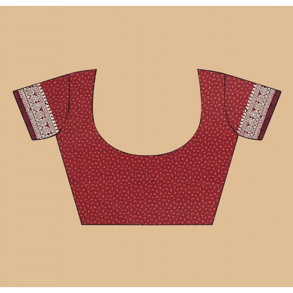 Facinating Women's Dupion Silk Block Printed Saree With Blouse Piece