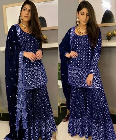 Twinkling Georgette Embellished Salwar Suit Dress Material