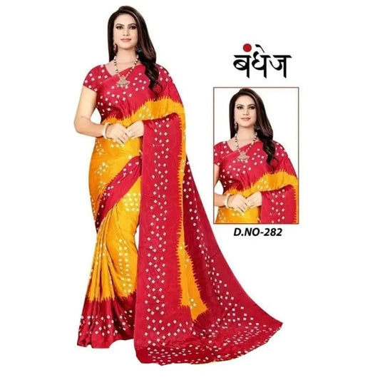 Astonishing Bandhani Georgette Printed Saree with blouse Piece