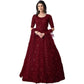 Fabulous Net Embroidered Gown With Dupatta