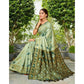 Fashionable Women's Silk Blend Woven Paithani Saree With Blouse Piece