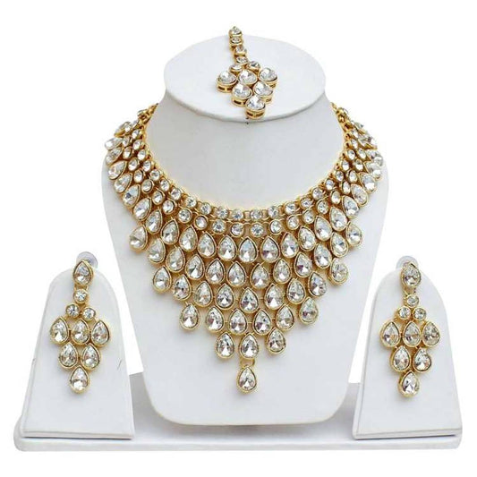 Designer Stylish Alloy Crystal Kundan Jewellery Set