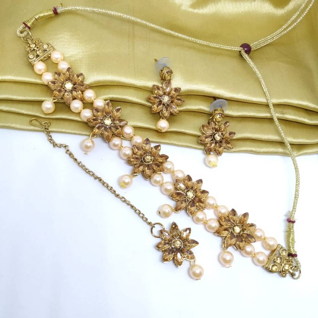 Ethnic Copper Chokar Necklace Set