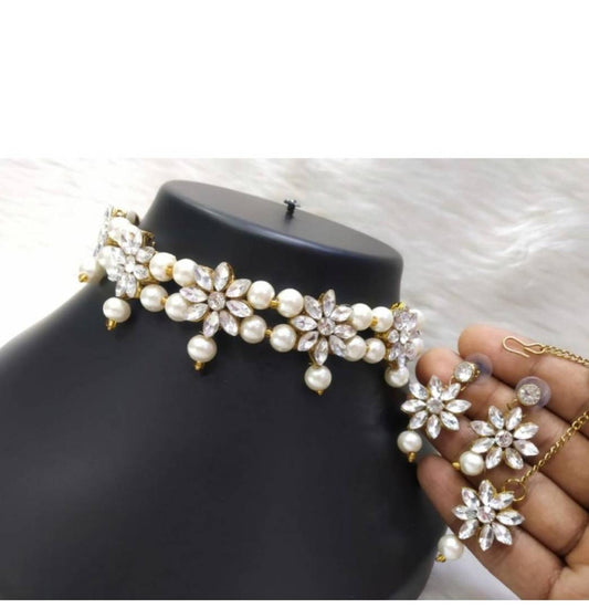 Trendy Alloy Pearl Jewellery Set