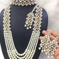 Glamorous Pearl Choker with Long Necklace Set with Maangtikka